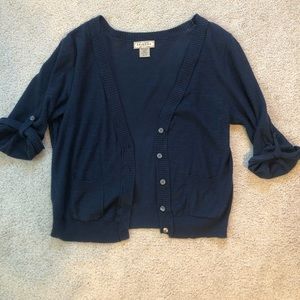 M-Navy half sweater top